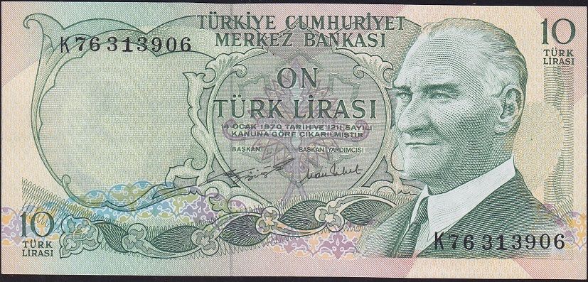 6.Emisyon 2.Tertip 10 Lira K76 313906 Çilaltı Çil