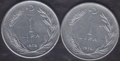 1975 Yılı 1 Lira (Ters Düz Takım)