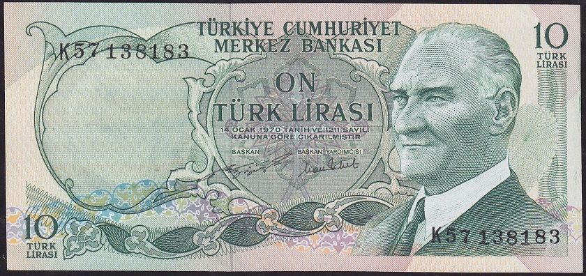 6.Emisyon 2.Tertip 10 Lira K57 138183 Çilaltı Çil