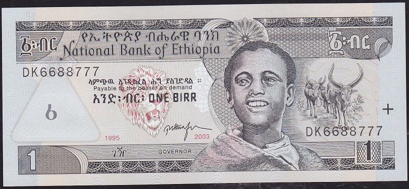 Etiyopya 1 Bırr 2003 Çil Pick 46c -- DK6688777