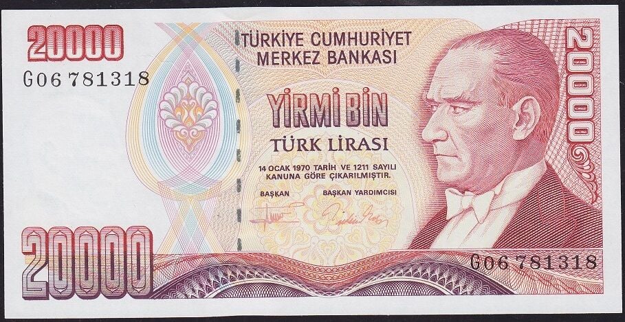 7.Emisyon 2.Tertip 20000 Lira G06 781318 Çilaltı Çil