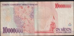 7.Emisyon 10 000 000 Lira C81 891888 Çok Temiz