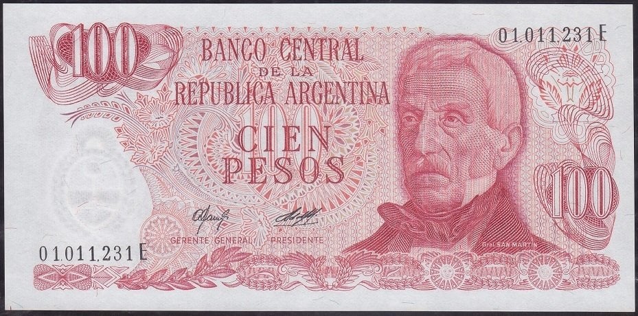 Arjantin 100 Peso 1976 Çilaltı