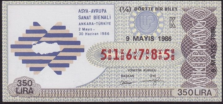 1986 9 Mayıs Çeyrek Bilet - K Serisi
