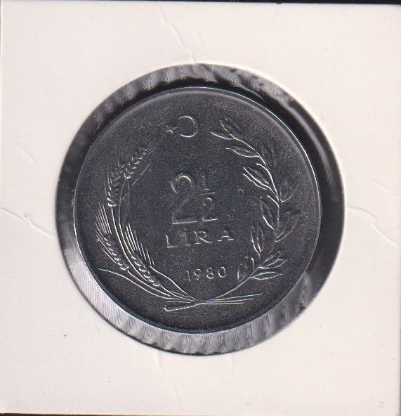 1980 Yılı 2.5 Lira Düz