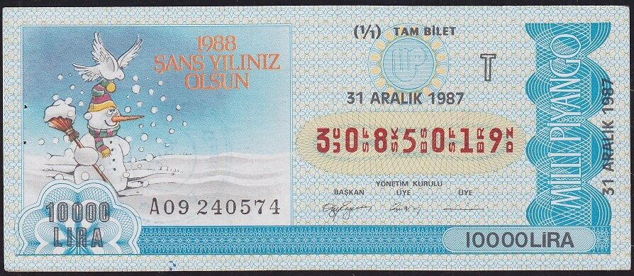 1987 31 Aralık Tam Bilet - T Serisi