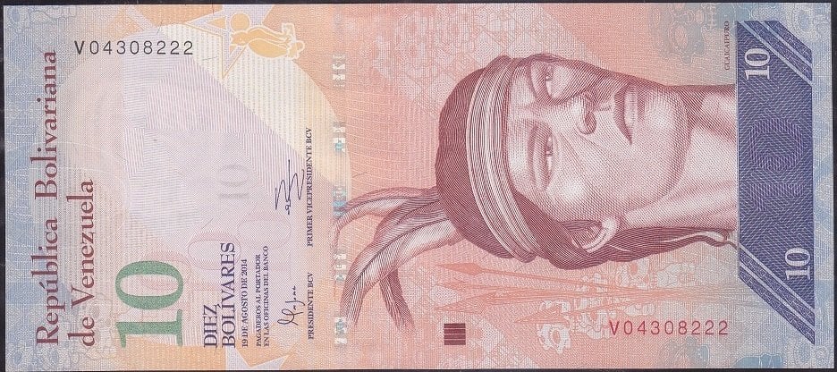 Venezuela 10 Bolivares 2014 Çil 222