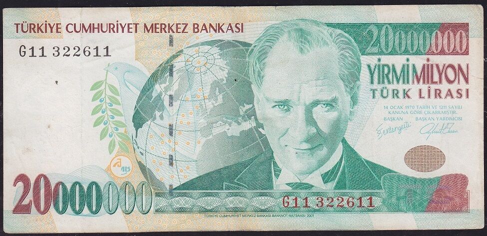 7.Emisyon 20 000 000 Lira G11 322611 Çok Temiz