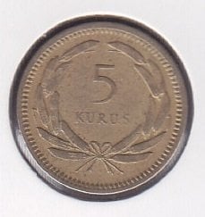 1956 Yılı 5 Kuruş Çok Temiz