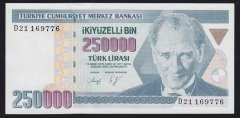 7.EMİSYON 1.TERTİP 250000 LİRA D21 169776 ÇİLALTI