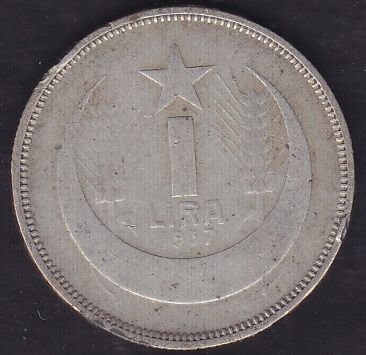 1937 Yılı 1 Lira Gümüş