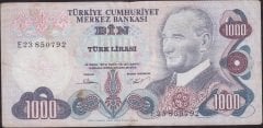 6.Emisyon 2.Tertip 1000 Lira E23 850792 Çok Temiz E - F Erörü