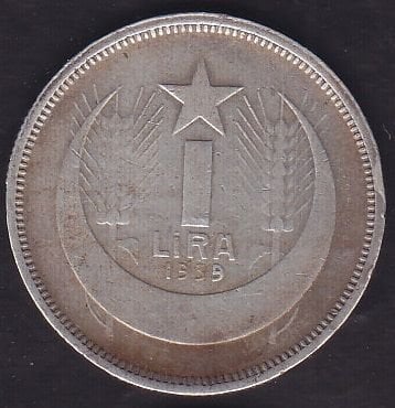 1939 Yılı 1 Lira Gümüş