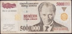 7.Emisyon 5 000 000 Lira H15 113963 Çok Temiz