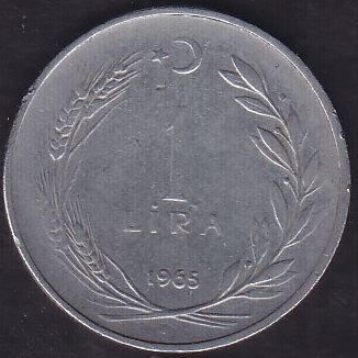 1965 Yılı 1 Lira ( Düz )