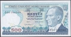 7.Emisyon 2.Tertip 500 Lira D30 784380 Çil