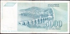 Yugoslavya 5000 Dinar 1992 Çok Temiz