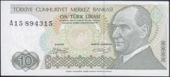 7.Emisyon 1.Tertip 10 Lira A15 894315 Çilaltı Kayık Baskı