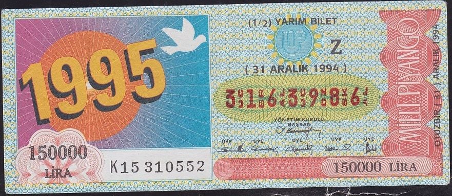 1994 31 Aralık Yarım Bilet - Z Serisi