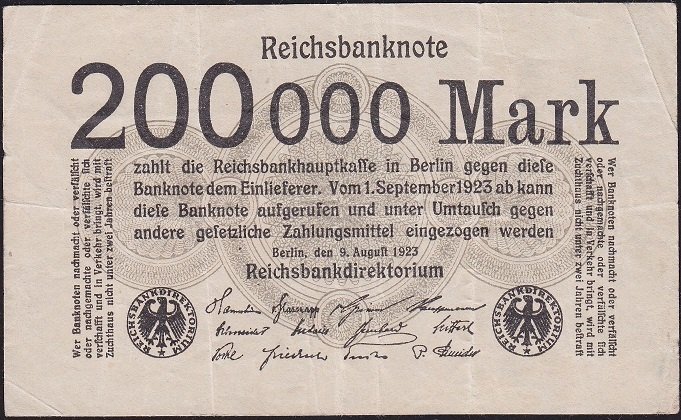Almanya 200000 Mark 1923 Çok Temiz