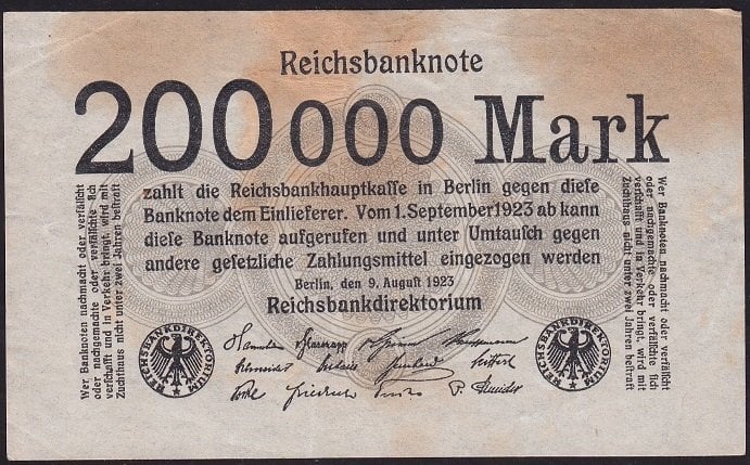 Almanya 200000 Mark 1923 Çok Temiz+