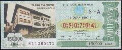 1997 9 Ocak Çeyrek Bilet - S-A Serisi