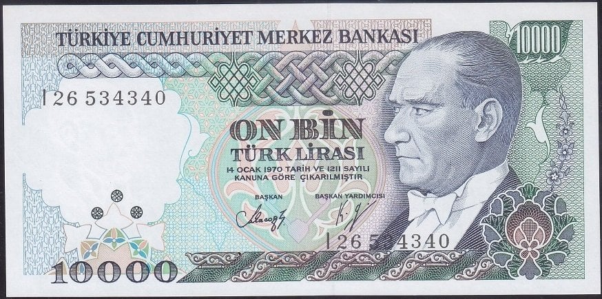 7.Emisyon 4.Tertip 10000 Lira I26 534340 Çil