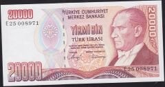 7.Emisyon 1.Tertip 20000 Lira E25 008971 Çil