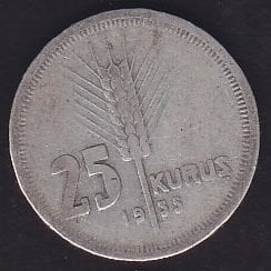 1935 Yılı 25 Kuruş Gümüş