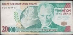 7.Emisyon 20 000 000 Lira F25 347662 Çok Temiz