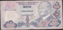 6.Emisyon 1.Tertip 1000 Lira B07 440327 Temiz