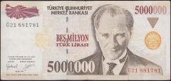 7.Emisyon 5 000 000 Lira G21 881781 Temiz+