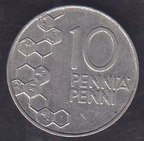 Finlandiya 10 Penni 1990