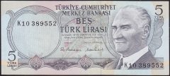 6.Emisyon 2.Tertip 5 Lira K10 389552 Çilaltı