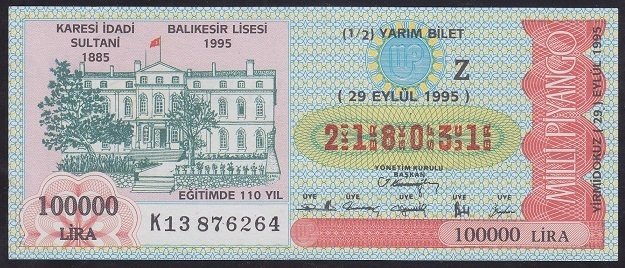 1995 29 EYLÜL YARIM BİLET