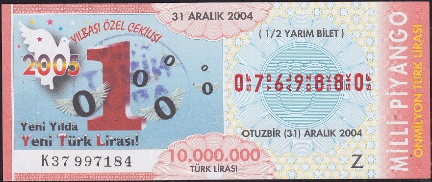 2004 31 Aralık Yarım Bilet - Z Serisi