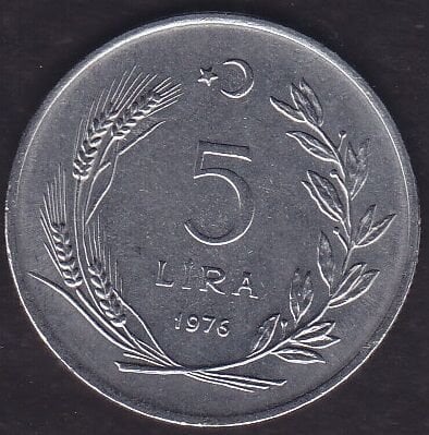 1976 Yılı 5 Lira