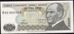 7.Emisyon 1.Tertip 10 Lira B30 365768 ÇilaltıÇil