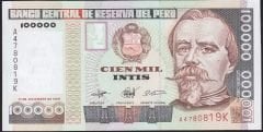 Peru 10000 Soles 1989 Çilaltı Çil Pick 145