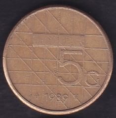 Hollanda 5 Gulden 1989