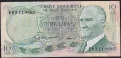 6.Emisyon 1.Tertip 10 Lira E63 119685 Çok Temiz+