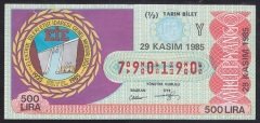 1985 29 KASIM YARIM BİLET Y SERİSİ