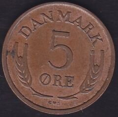 Danimarka 5 Öre 1965