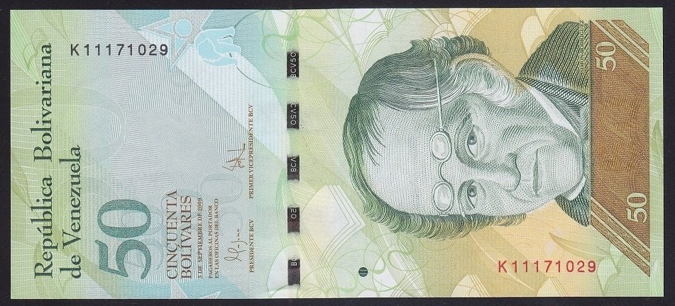 Venezuela 50 Bolivares 2009 Çil Pick92d