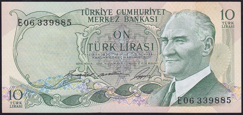 6.Emisyon 1.Tertip 10 Lira E06 339885 Çilaltı