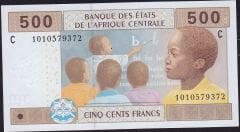 Central African States 500 Frank 2002 Çil ( C ) Pick 606C Çad