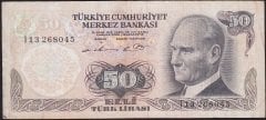 6.Emisyon 1.Tertip 50 Lira I13 268045 Çok Temiz