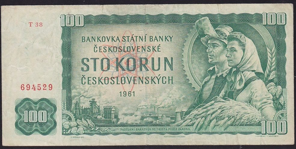 Çekoslovakya 100 Korun 1961 Çok Temiz Pick 91b