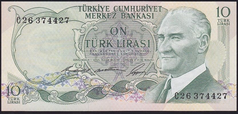 6.Emisyon 1.Tertip 10 Lira C26 374427 Çilaltı Çil