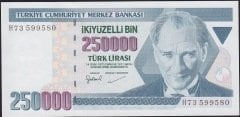 7.Emisyon 3.Tertip 250000 Lira H73 599580 Çilaltı